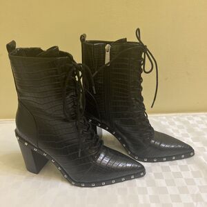 Charles by Charles David Women's Duffy Black Studded Boots Sz 7.5M NWOB